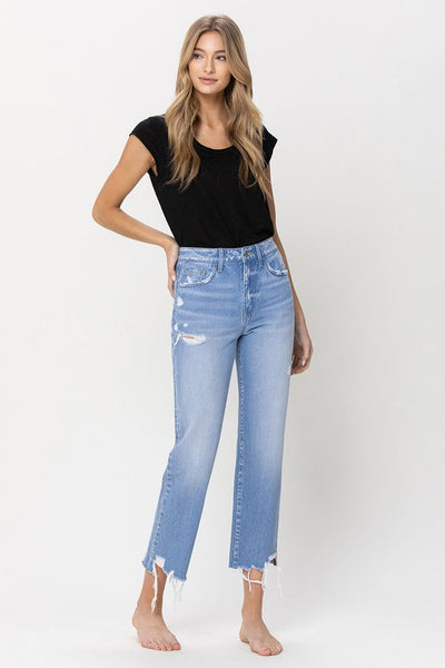 Vintage Vibes High Rise Straight Cropped Jeans