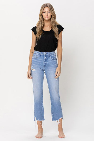 Vintage Vibes High Rise Straight Cropped Jeans