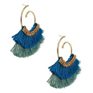 Ocean Breeze Double Tassel Earrings