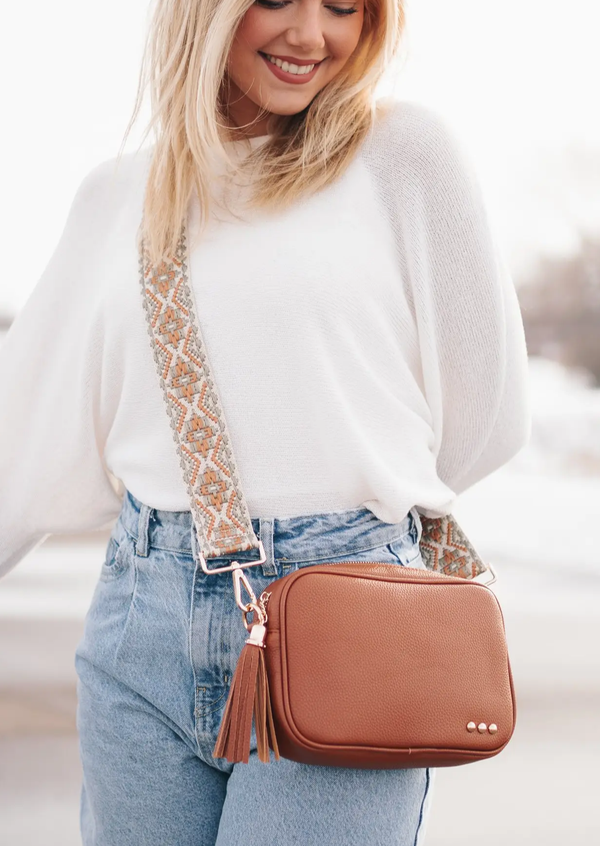 Willow Camera Crossbody Bag in Brown