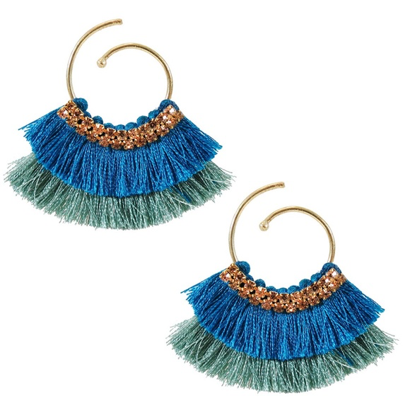 Ocean Breeze Double Tassel Earrings