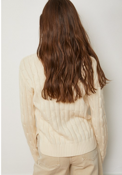 Everything Neutral Cable-knit Crewneck Sweater~ FINAL SALE