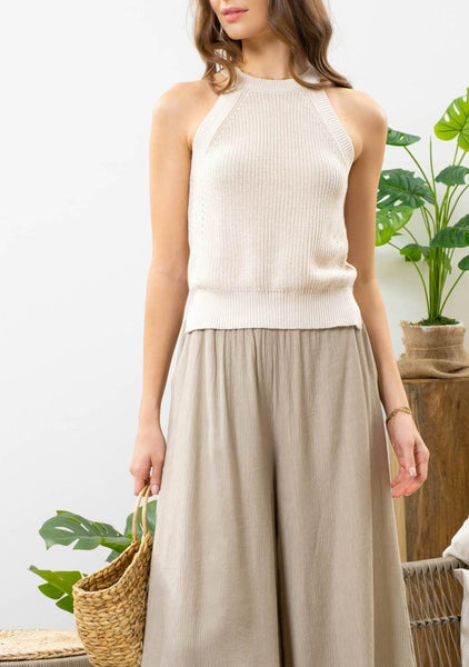 Impromptu Chic Cream Knit Halter Top~FINAL SALE